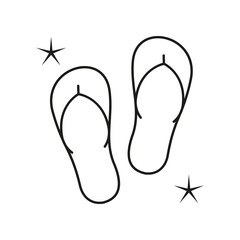 Flip flops concept line icon. Simple element illustration. Flip flops concept outline symbol design from summer set. Can be used for web and mobile on white background