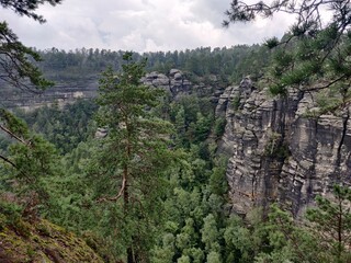 Fototapeta premium View of the mountains - down, Pravčice