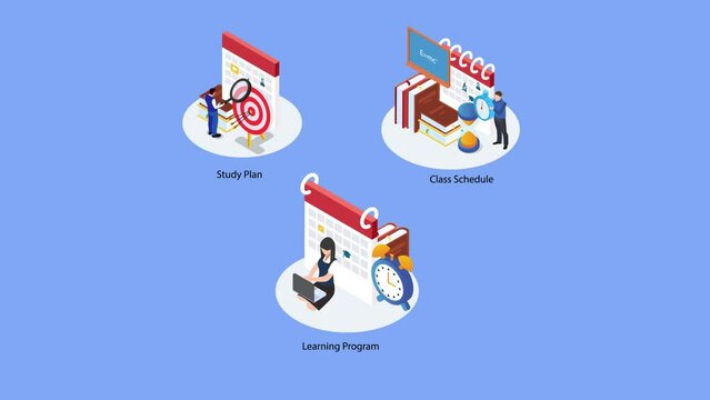 Group of students organizing learning program.