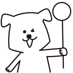 色加工ok いぬ素材No.154  プレート_ウィンク