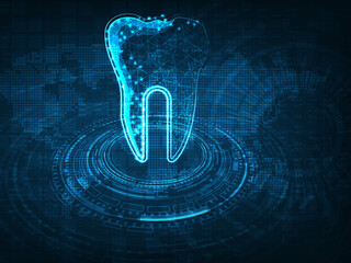 2d illustration teeth with background 