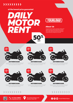 Modern Daily Motorbike Rental Flyer Template