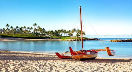 Fototapeta secret beach morning in oahu hawaii obraz