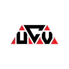 UCV triangle letter logo design with triangle shape. UCV triangle logo design monogram. UCV triangle vector logo template with red color. UCV triangular logo Simple, Elegant, and Luxurious Logo...