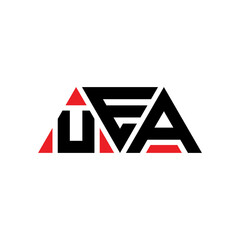 UEA triangle letter logo design with triangle shape. UEA triangle logo design monogram. UEA triangle vector logo template with red color. UEA triangular logo Simple, Elegant, and Luxurious Logo...