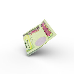 Single 20000 Mongolian togrog note isolated on white background. 3d rendering