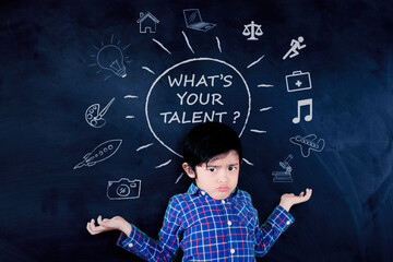 Child looks confused with question of your talent
