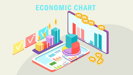 economic chart, economy, graph, graphical status with economical value
