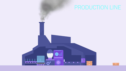 production line, factory, product, working factory with production line