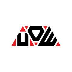UOW triangle letter logo design with triangle shape. UOW triangle logo design monogram. UOW triangle vector logo template with red color. UOW triangular logo Simple, Elegant, and Luxurious Logo...