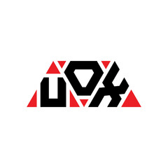 UOX triangle letter logo design with triangle shape. UOX triangle logo design monogram. UOX triangle vector logo template with red color. UOX triangular logo Simple, Elegant, and Luxurious Logo...