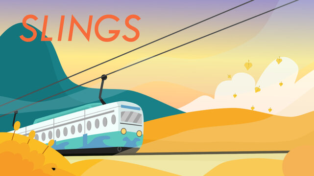 slings, metro, train, train connected to slings