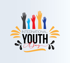 International youth day. Script calligraphy vector design for banner, poster, card and background.