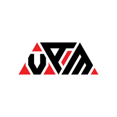 VAM triangle letter logo design with triangle shape. VAM triangle logo design monogram. VAM triangle vector logo template with red color. VAM triangular logo Simple, Elegant, and Luxurious Logo...