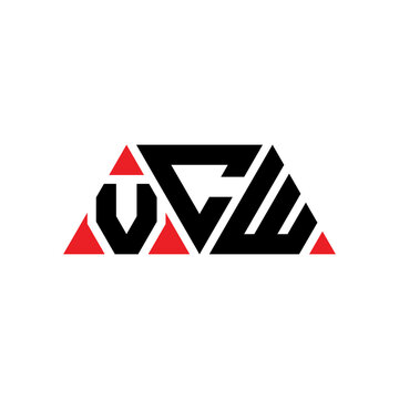 VCW triangle letter logo design with triangle shape. VCW triangle logo design monogram. VCW triangle vector logo template with red color. VCW triangular logo Simple, Elegant, and Luxurious Logo...