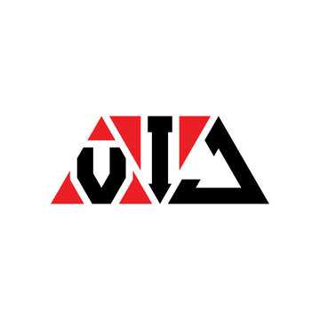 VIJ triangle letter logo design with triangle shape. VIJ triangle logo design monogram. VIJ triangle vector logo template with red color. VIJ triangular logo Simple, Elegant, and Luxurious Logo...