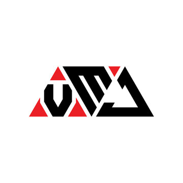 VMJ triangle letter logo design with triangle shape. VMJ triangle logo design monogram. VMJ triangle vector logo template with red color. VMJ triangular logo Simple, Elegant, and Luxurious Logo...