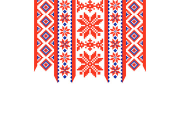 Ukrainian embroidery.Textile design for callar shirts, shirts, blouses,T-shirts, fashion woman,wallpaper,clothing,texture and fabric. Neckline pattern traditionnal on white background.