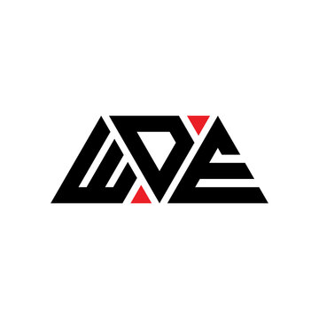 WDE triangle letter logo design with triangle shape. WDE triangle logo design monogram. WDE triangle vector logo template with red color. WDE triangular logo Simple, Elegant, and Luxurious Logo...