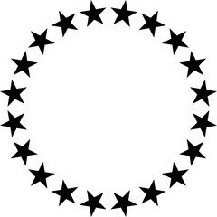 round stars isolated on white background