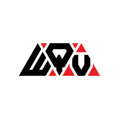 WQV triangle letter logo design with triangle shape. WQV triangle logo design monogram. WQV triangle vector logo template with red color. WQV triangular logo Simple, Elegant, and Luxurious Logo...