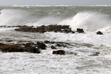 Storm in the Mediterranean off the coast of Israel.
