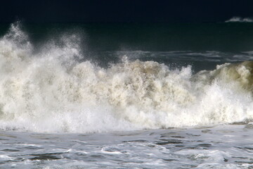 Storm in the Mediterranean off the coast of Israel.