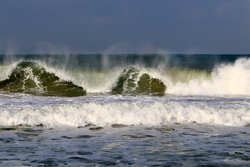 Storm in the Mediterranean off the coast of Israel.