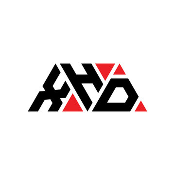 XHD triangle letter logo design with triangle shape. XHD triangle logo design monogram. XHD triangle vector logo template with red color. XHD triangular logo Simple, Elegant, and Luxurious Logo...