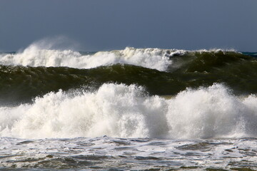 Storm in the Mediterranean off the coast of Israel.