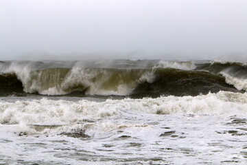 Storm in the Mediterranean off the coast of Israel.