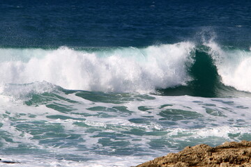 Storm in the Mediterranean off the coast of Israel.