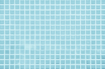 Blue light ceramic wall and floor tiles mosaic background in bathroom and kitchen.