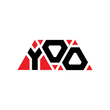 YOO triangle letter logo design with triangle shape. YOO triangle logo design monogram. YOO triangle vector logo template with red color. YOO triangular logo Simple, Elegant, and Luxurious Logo...