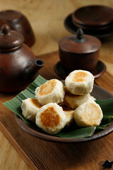 Bakpia Pathuk Yogyakarta, Round Cake with Mung Bean Paste Inside.