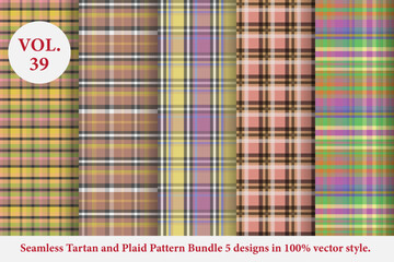 Tartan and Plaid Pattern Bundle Vol.39, Buffalo Vector, Fabric background wallpaper