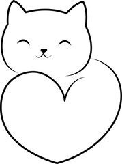 cute cat drawing doodle line art