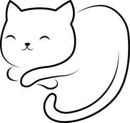 cute cat drawing doodle line art