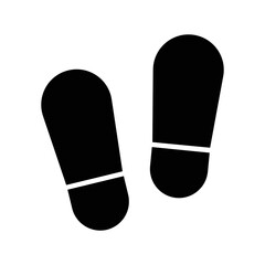 Footprint icon, full black. Suitable for website, content design, poster, banner, or video editing needs