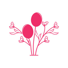 Balloon and flower logo design for company brand symbol