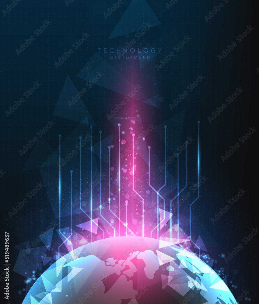 Poster hi-tech digital technology futuristic circuit digital. abstract futuristic design. artificial intell