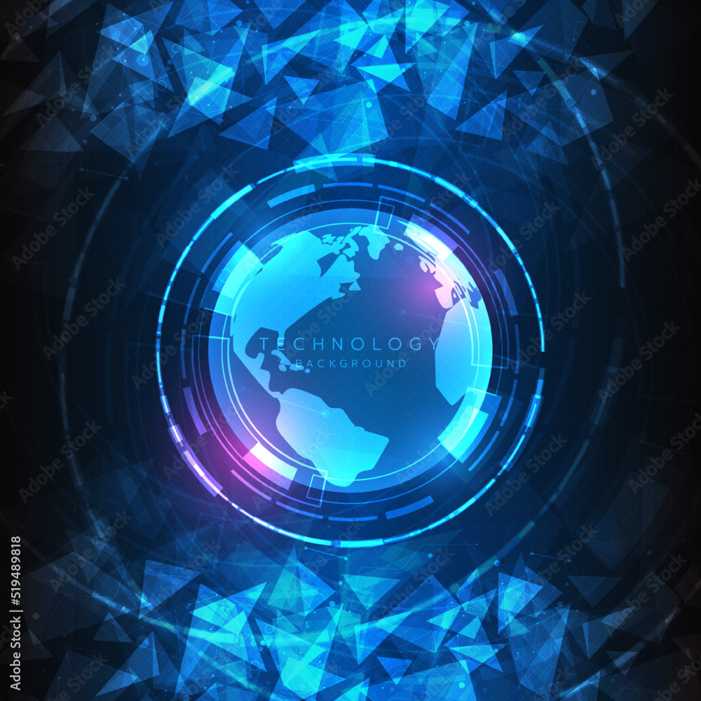 Poster hi-tech digital technology futuristic circuit digital. abstract futuristic design. artificial intell