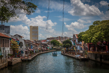 river in the center of Malacca Malaysia