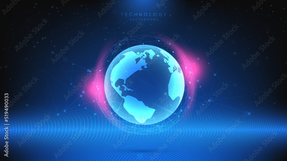 Poster hi-tech digital technology futuristic circuit digital. abstract futuristic design. artificial intell