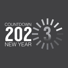 Loading Of 2023 Countdown Vector Illustration.