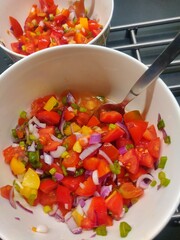 Tomato salad with red onions