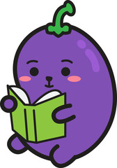 Cute Eggplant Cartoon