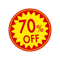 Sale label vector illustration | 70% off