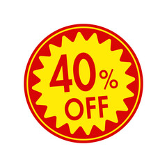 Sale label vector illustration | 40% off