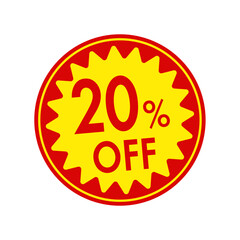 Sale label vector illustration | 20% off